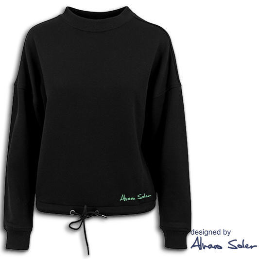 Alvaro Soler Crop Top Sweater Schwarz