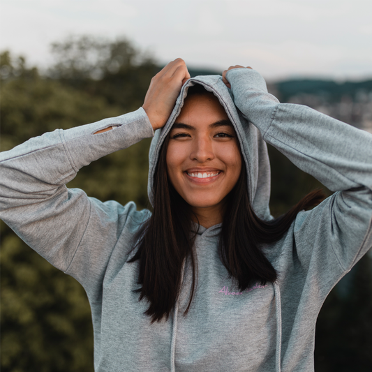 Alvaro Soler Hooded Crop Top Heather Grey