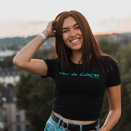 Alvaro Soler Crop Top Tee Schwarz