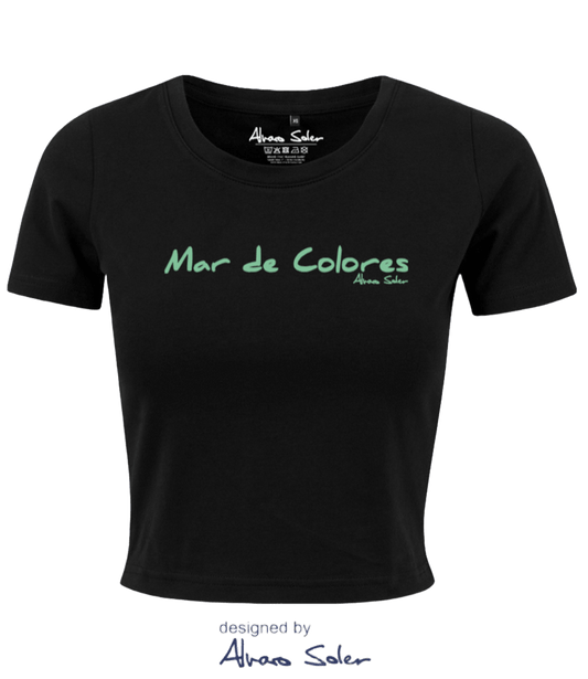 Alvaro Soler Crop Top Tee Schwarz