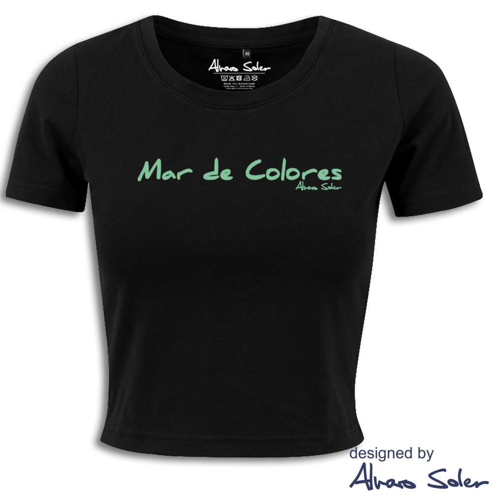 Alvaro Soler Crop Top Tee Schwarz