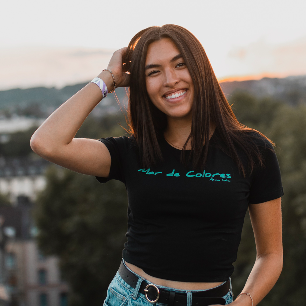 Alvaro Soler Crop Top Tee Schwarz