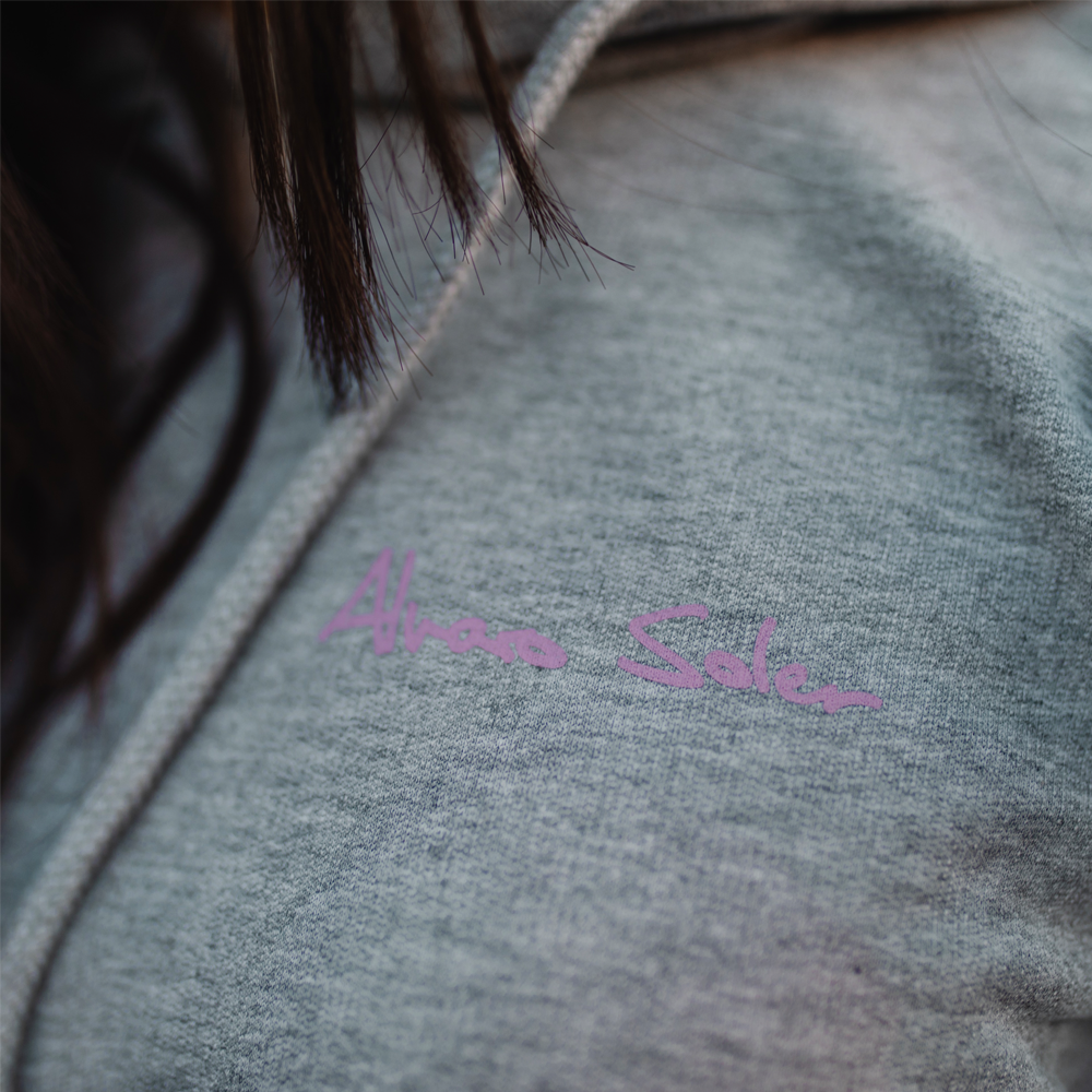 Alvaro Soler Hooded Crop Top Heather Grey