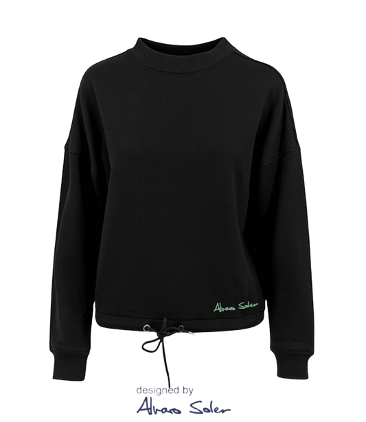 Alvaro Soler Crop Top Sweater Schwarz