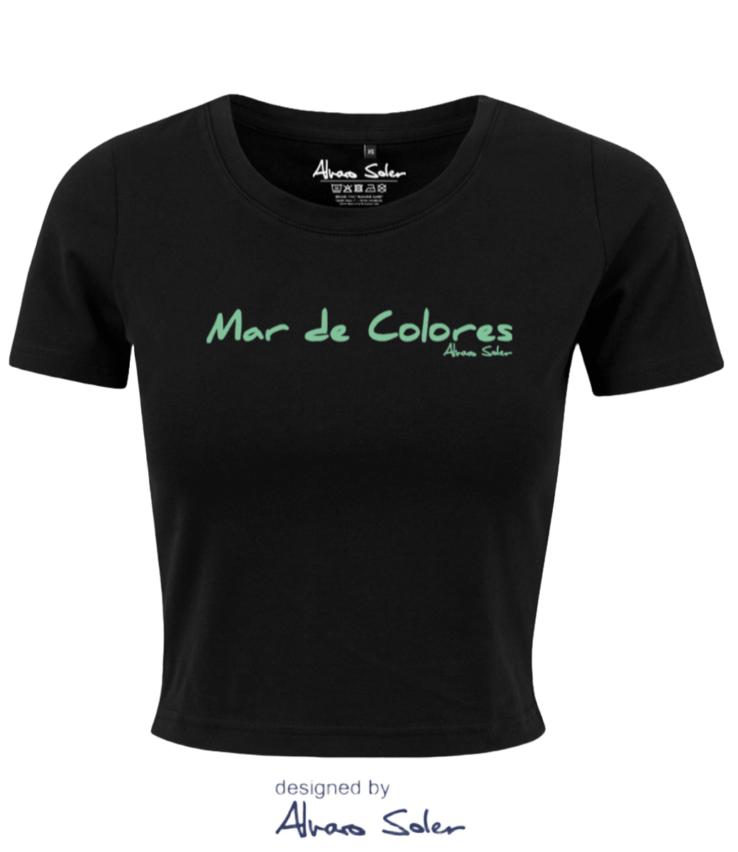 Alvaro Soler Crop Top Tee Schwarz
