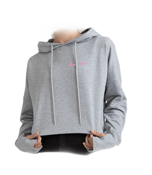 Alvaro Soler Hooded Crop Top Heather Grey