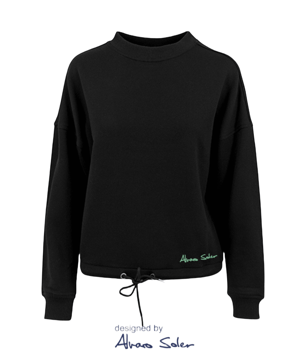 Alvaro Soler Crop Top Sweater Schwarz