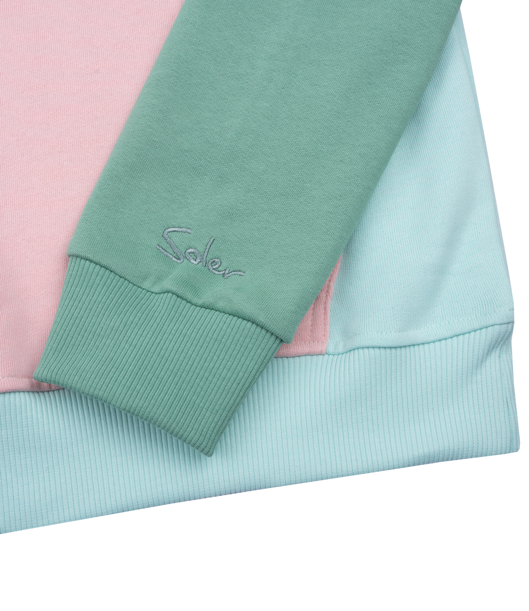 Sudadera Soler verde brillante / rosa
